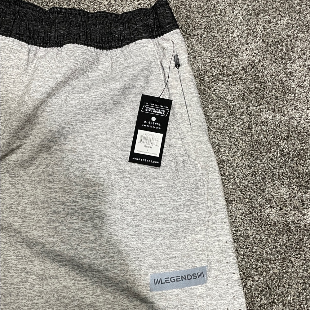 Legends Men's Light Gray Athletic Shorts - Picture 2 of 4